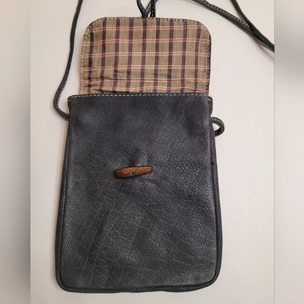 Vintage Hand-Painted Floral Leather Crossbody Bag